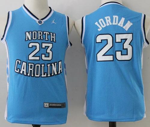 North Carolina #23 Michael Jordan Blue Stitched Youth NCAA Jersey